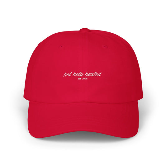 hot holy healed | embroidered hat in red